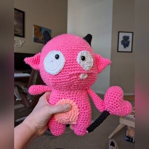 Pink Crochet Love Devil